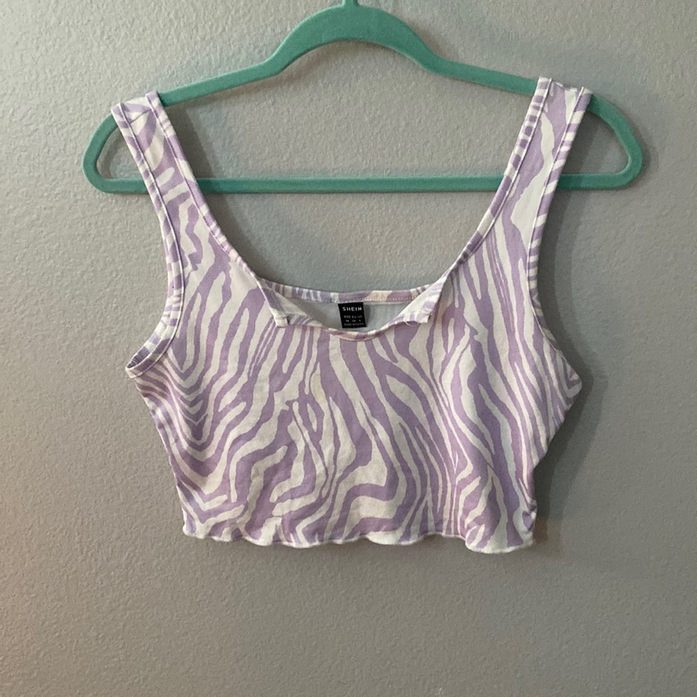 SHEIN light purple and white tank top